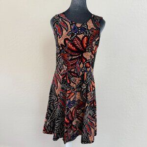 H&M Lizard Peacock Sleeveless Dress with Back Cutout - Multicolor - Size M